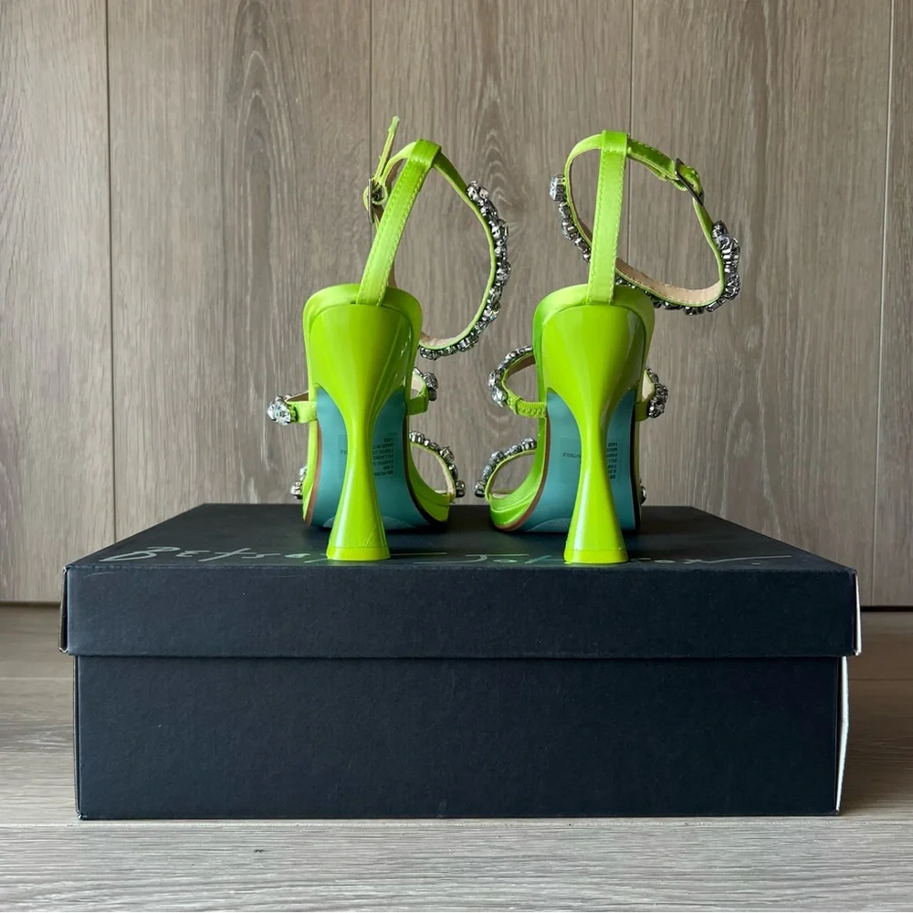 Betsy Johnson Rhinestone Glam SB-Perry Green Heels NEW In Box (Multiple Sizes) - Picture 9 of 16